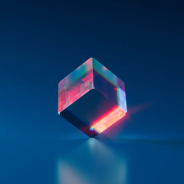 NFT image with a cube in it